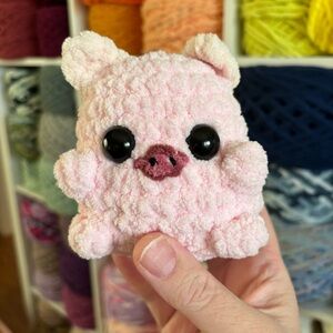 Handmade crochet mini pig plush